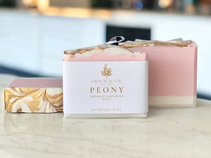 Pink Peony Shea Butter Soap - Romantic Floral Luxury Bar